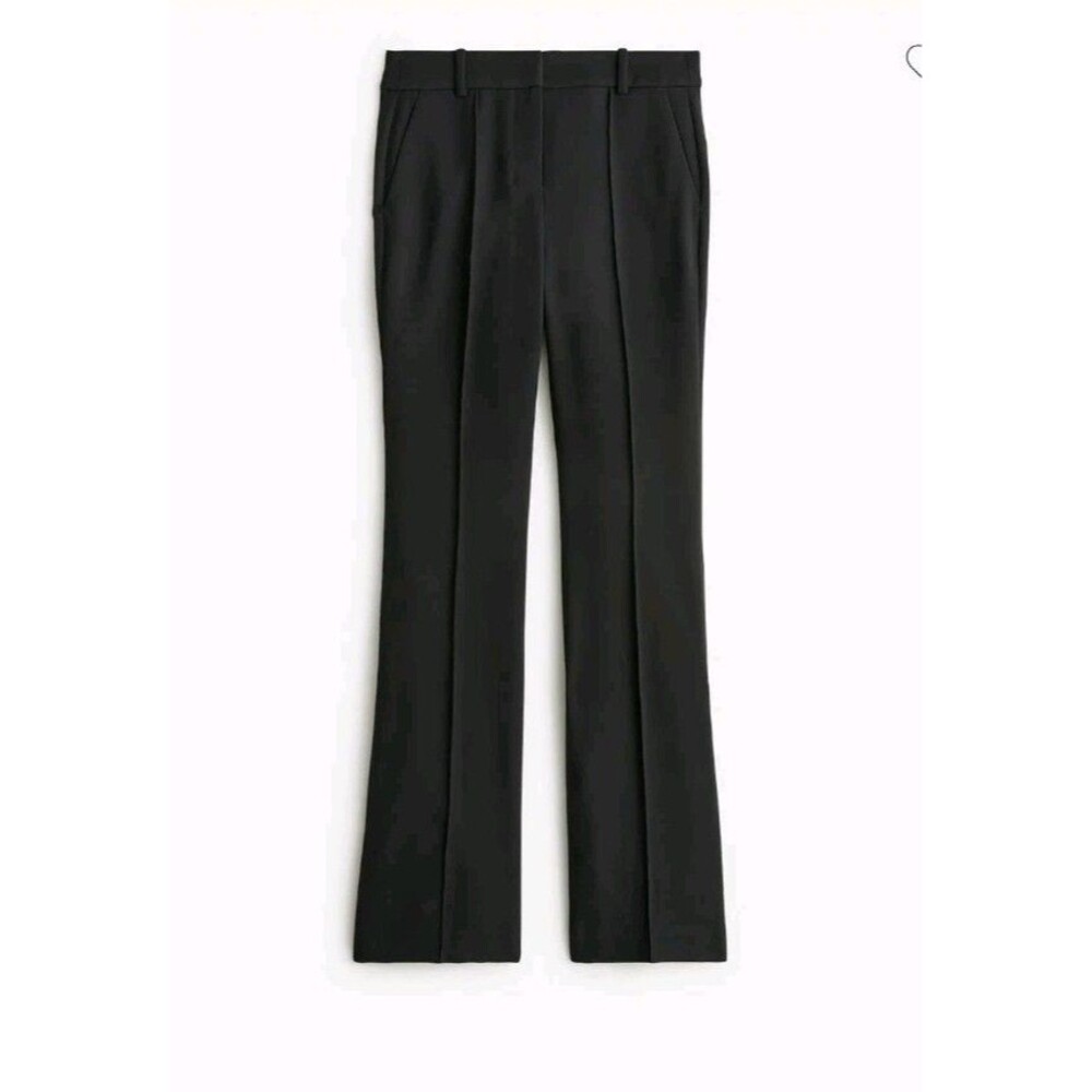 J. Crew Petite Refined Pintuck Pant Black Wide Leg Washable CM083 Size 4P NWT